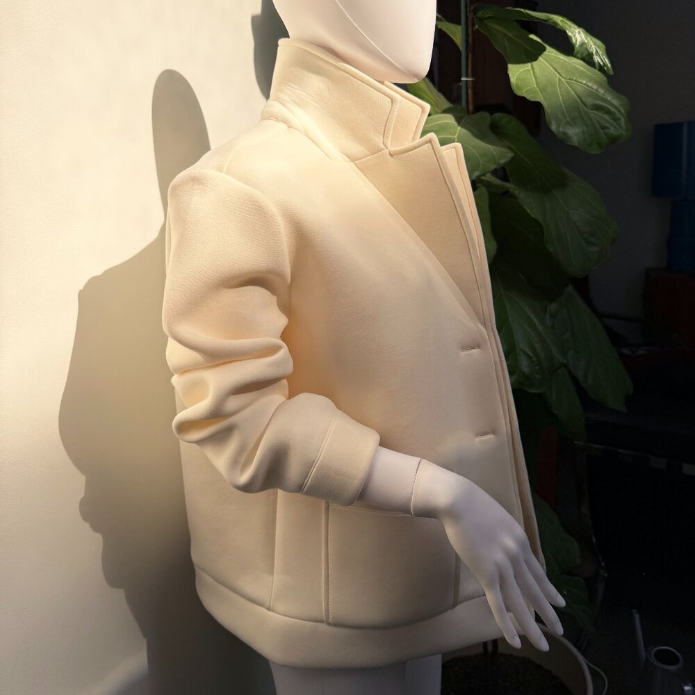 NWOT Cream Scuba Knit Jacket